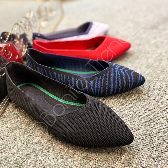 Trendy Red Point Knitted Flats - Picture 8 of 8